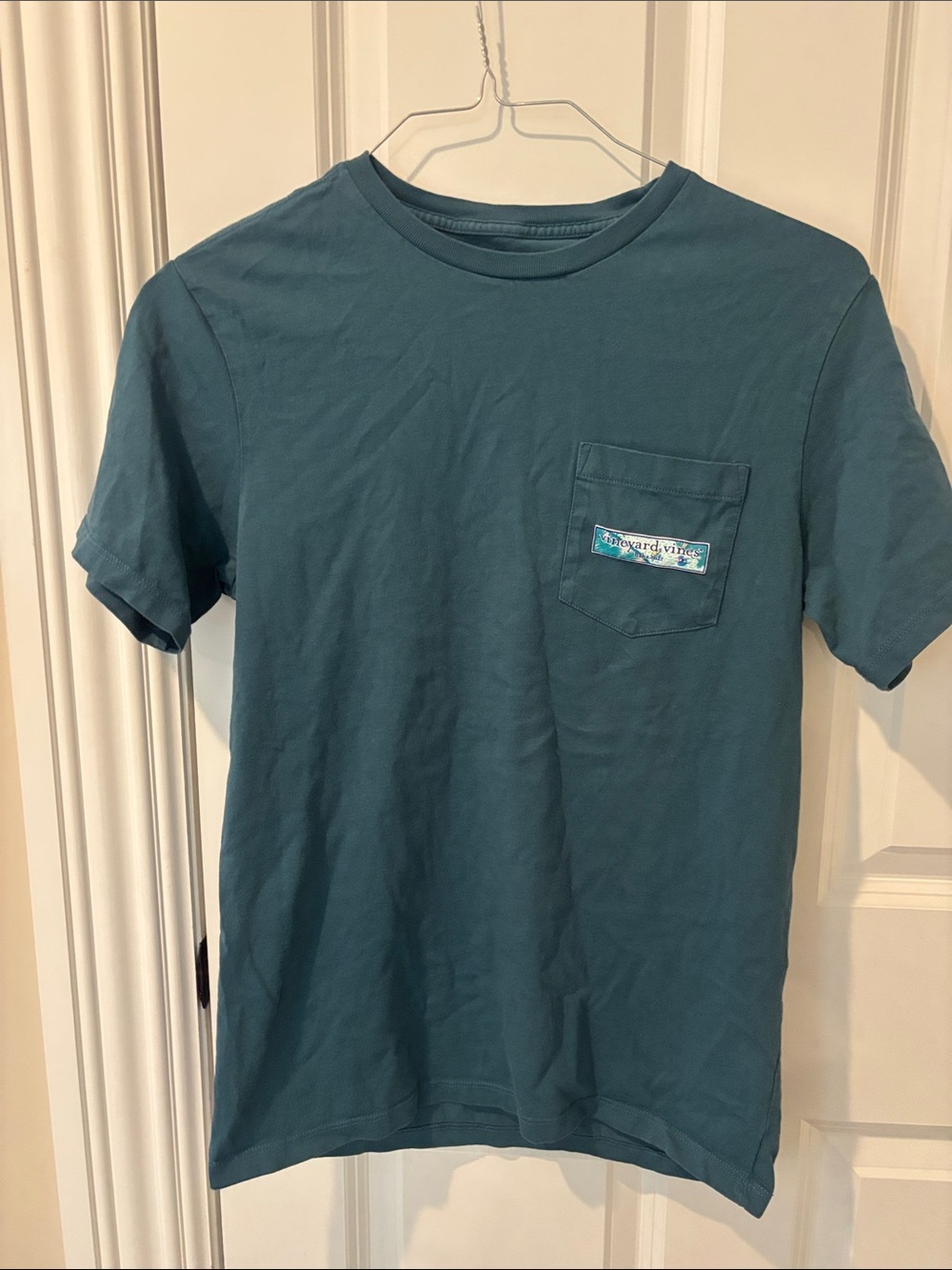 Vineyard Vines Short Sleeve Pocket Tee in Teal Blue